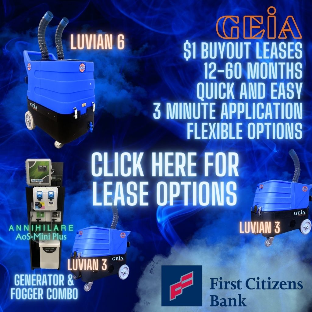 GEIA Solutions hypochlorous dry mist lease options Luvian fogging